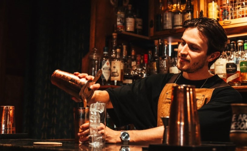 Bartender making a cocktail